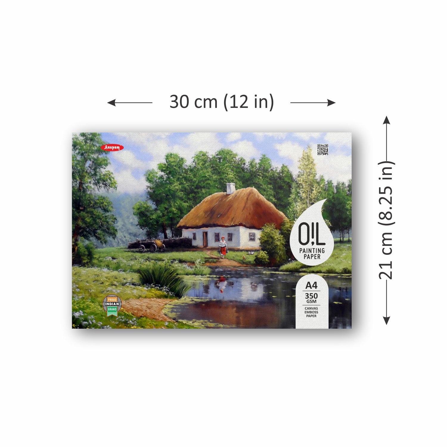 Anupam Oil Painting Paper Pad-Canvas Textured-Acid Free-Elemental Chlorine Free Paper-350 GSM(10 Sheets)